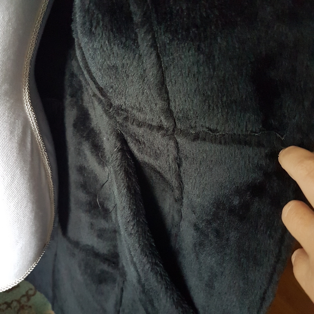 Black Faux Suede Faux Fur Shearling Coat from Italy - Picture 11 of 14